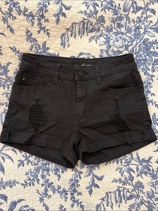 KanCan Pants - KanCan Black Distressed Women's Denim Shorts